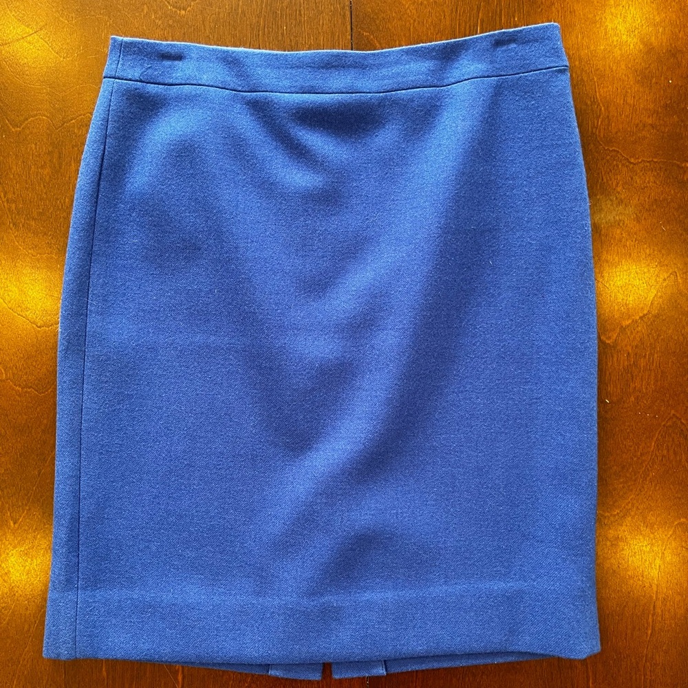 EUC J.Crew Cobalt Wool No.2 Pencil Skirt in 10 Petite